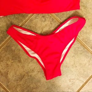 NWOT XS VS PINK RED BIKINI BOTTOMS